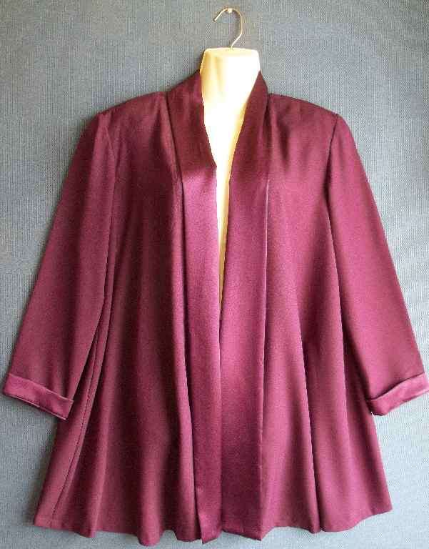 Purple Polyester Loose Fit Evening Jacket, No Buttons - Size 36