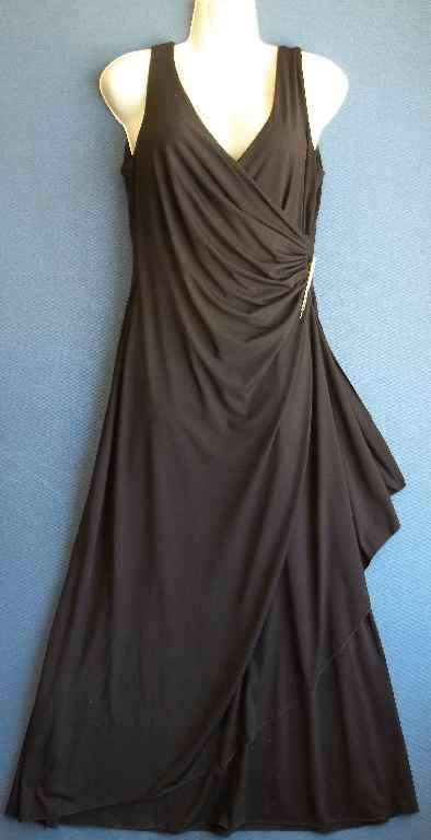 Long Black Stretch Polyester Evening Dress - Chest 87cm