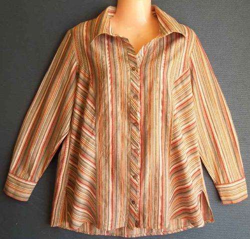 100% Cotton Stripy Long Sleeve Shirt - Size 40 * Quality Brand