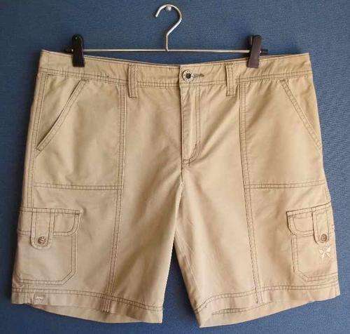 100% Cotton Khaki Cargo Shorts - Size 38 * Quality Brand