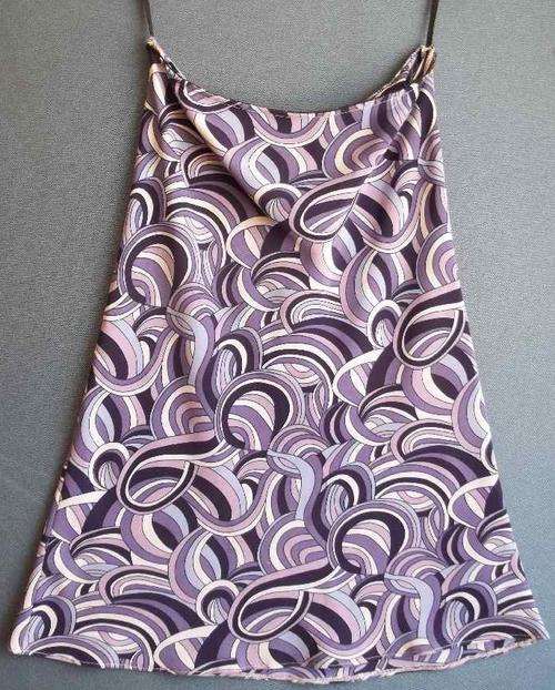 Purple Patterned Polyester Skirt - Size 36