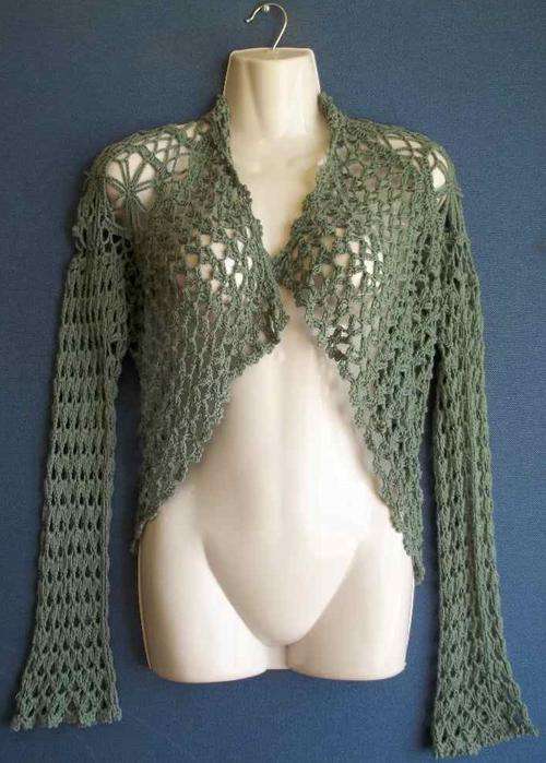 Green Crochet Cardigan - Size M/L