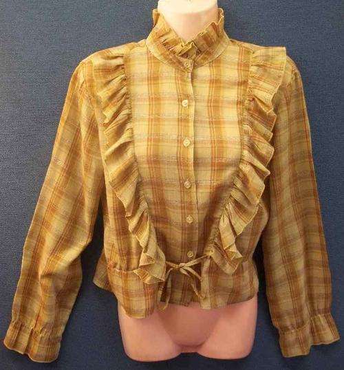 Vintage c1970's Beige/Light Brown Shirt - Size 36/38 (Chest 96cm)