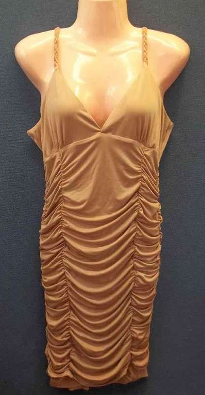 Dusty Pink Stretch Nylon Lined Top/Short Dress - Size 34 (Chest/Hip 87cm)