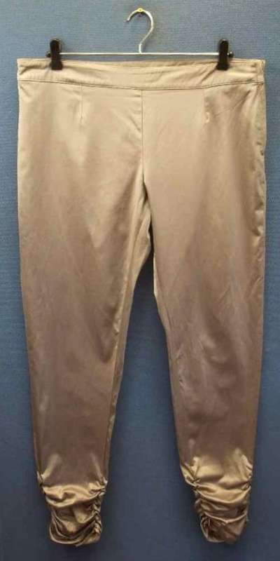 Silver/Grey Polyester With Ruching & Side Zip Pants - Size 40 (Waist 92cm, Hip 104cm)