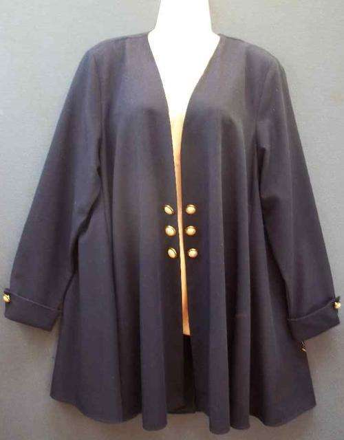 Vintage Navy Polyester/Viscose Jacket - Size 34