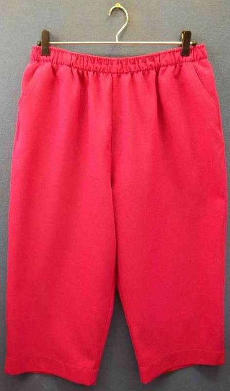 Loose Fit Cerise Polyester Three Quarter Pants - Size 42 (Waist 82cm-102cm, Hip 128cm)