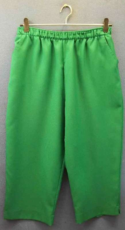 Loose Fit Vivid Green Polyester Three Quarter Pants - Size 40 (Waist 76cm-96cm, Hip 122cm)
