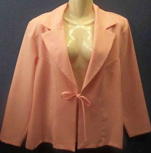 Pink Polyester Jacket With Tie Detail - Size 40