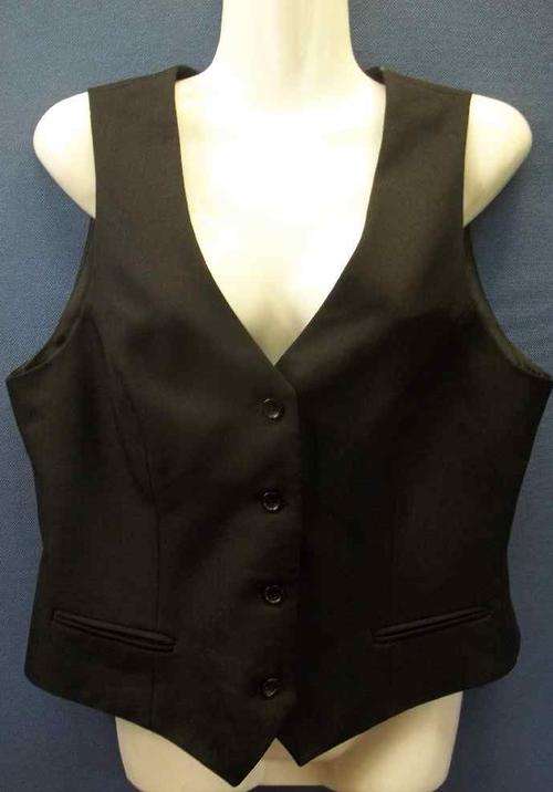 Lined Corporate Wear Black Polyester Waistcoat - Size 36