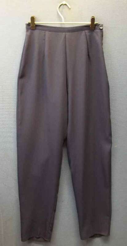 Vintage High Waisted Navy Polyester Pants - Size 34 (Waist 68cm, Hip 98cm)