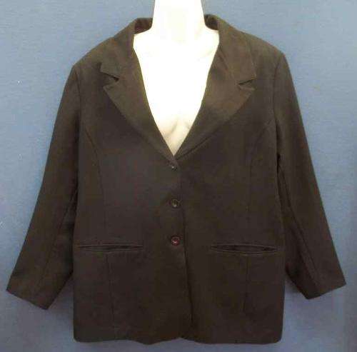 Fully Lined Black Corporate Wear Polyester Jacket - Size 42