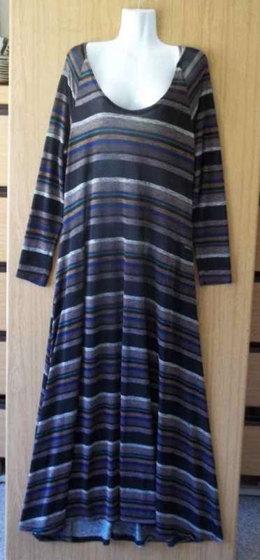 Pringle Stripy Stretch Polyester Dress - Size XXL * Quality Brand