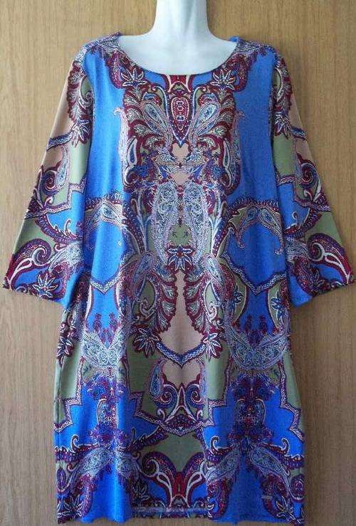 Pringle Paisley Stretch Polyester Long Length Top - Size XXL * Quality Brand