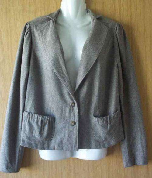 Vintage Fully Lined Taupe Lightweight Wool Jacket - Size 42 (Chest 107cm)