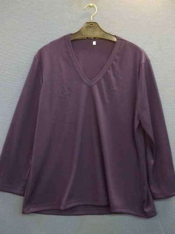 Ribbed Purple Long Sleeve Top - Size L
