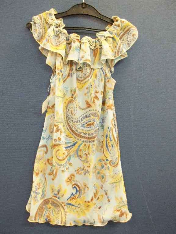 Light Blue Floral Chiffon Shirt - Size 34