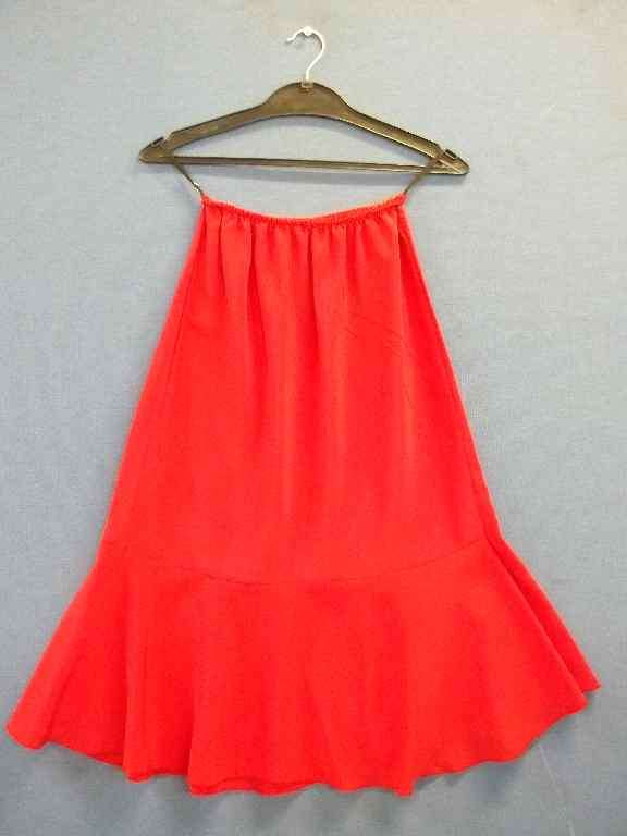 Lined Red Knee Length Skirt - Size 32