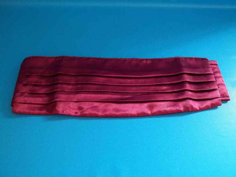 Light Maroon Satin Cumber Band