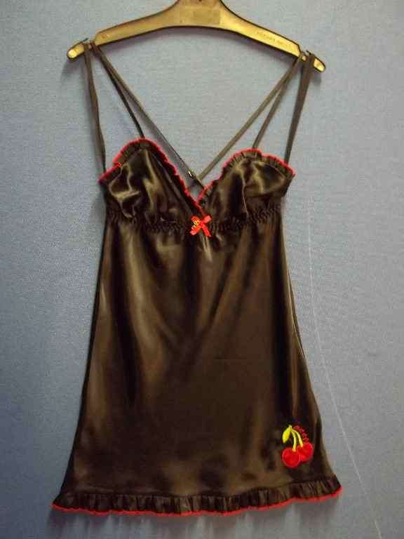 Black Satin Nightie - Size 28