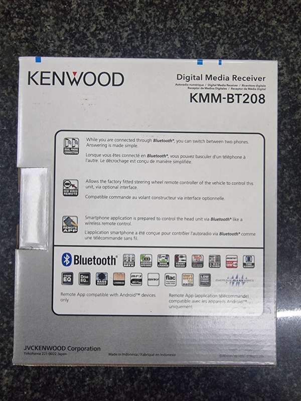 KENWOOD KMM-BT208 BT/USB/AUX Single Din Media Player