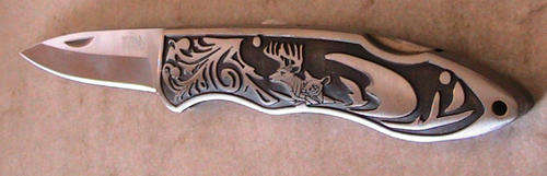 Boda Stainless Knife with Deer Embossed  Handle