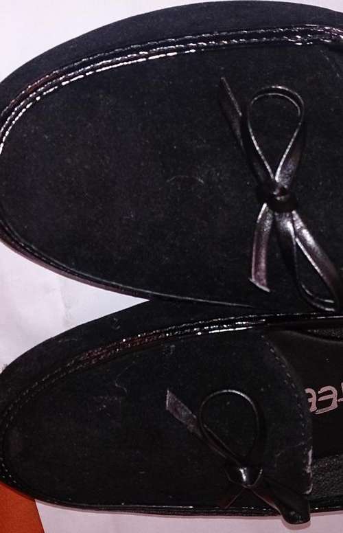 Ladies Pump Suede Black