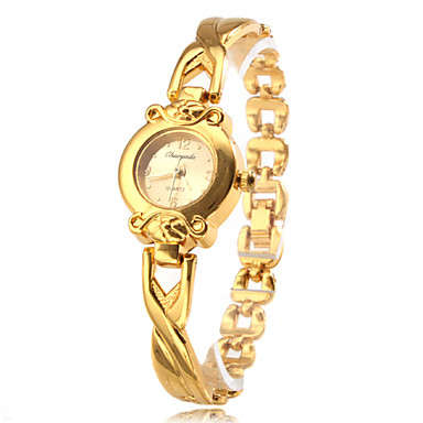 New Women's Quartz Analog Golden Alloy Band Bracelet Watch