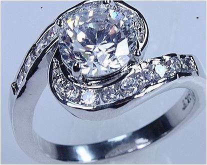 STUNNING Round Cut White Topaz Dress Ring - SIze 9/R
