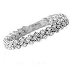 ELEGANT EXQUISITE 925 SILVER RING, CRYSTAL TENNIS BRACELET