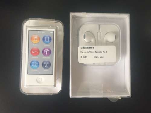 Apple Ipod Nano 16GB Silver model A3446 (7th Generation) + FREE Earpods