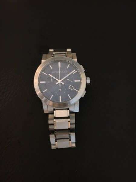 Burberry Chronograph Blue Dial Stainless Steel Mens Watch model BU9363