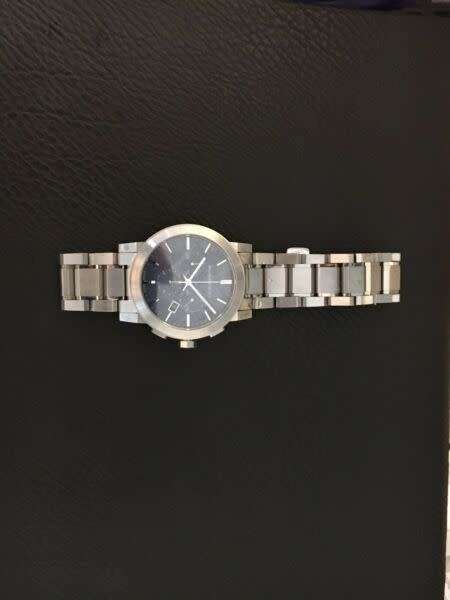 Burberry Chronograph Blue Dial Stainless Steel Mens Watch model BU9363