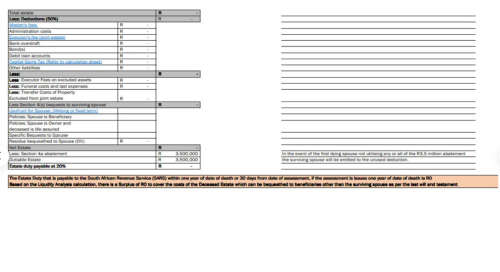 Estate Planning template for South Africans