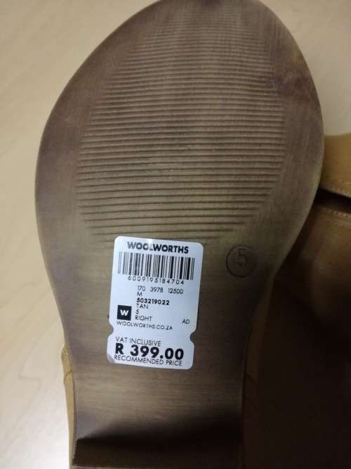 Light Brown ankle boots from Woolworths - size 5