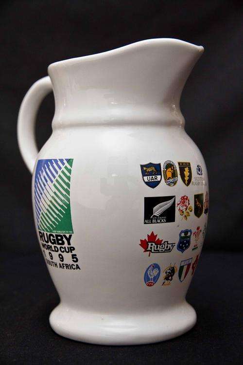 Rugby World Cup 1995 Memorabilia: Ceramic jug (jug handle defective)