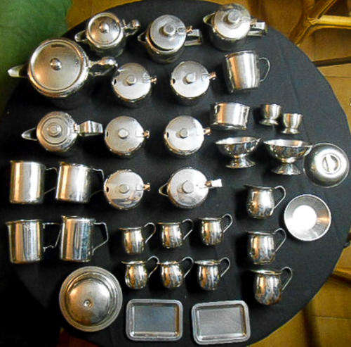 LOT of assorted stainless steel service industry items