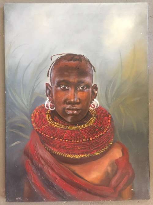 A NICELY DONE POTRAIT BY WELL KNOWN ARTIST BERTHOLD MOYO!!!