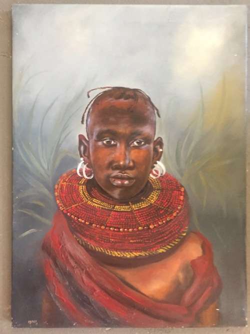 A NICELY DONE POTRAIT BY WELL KNOWN ARTIST BERTHOLD MOYO!!!