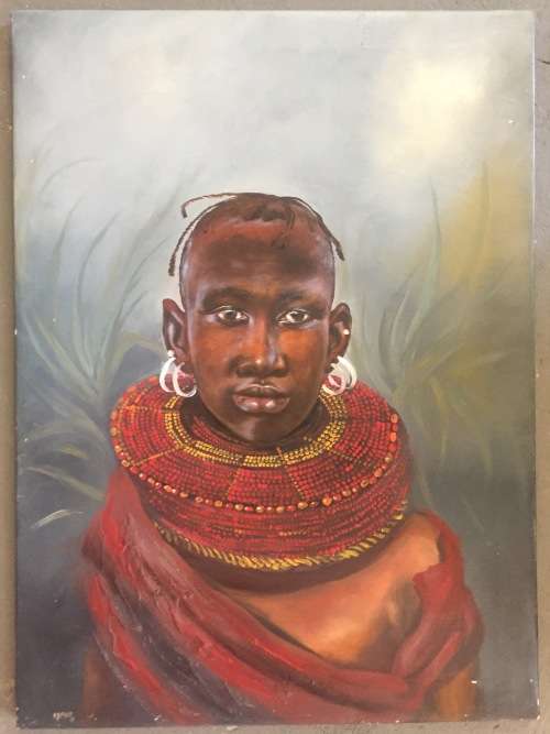 A NICELY DONE POTRAIT BY WELL KNOWN ARTIST BERTHOLD MOYO!!!