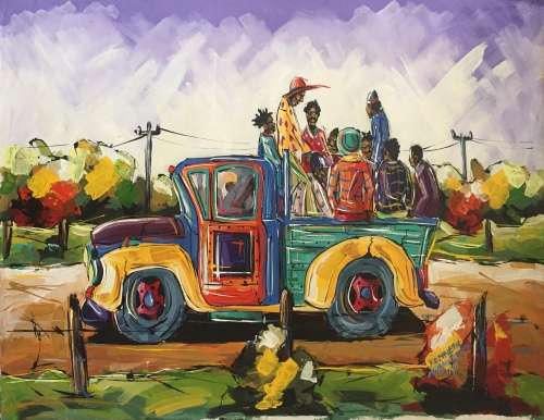 KENNETH MURADZIKWA!! VERY NICELY DONE ON CANVAS. A MUST HAVE