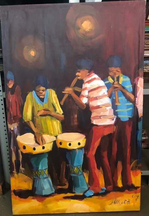 A LARGE JUNIOR FUNGAI ON STRETCHED CANVAS. A MUST HAVE!!!