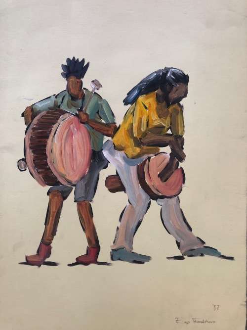 RAS TSHOVUTSHOVU NICELY DONE ON CANVAS. A MUST HAVE!!!