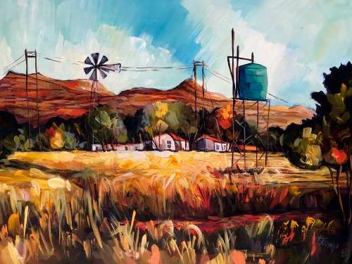 NICELY DONE KENNETH KADZINGA ON CANVAS. A MUST HAVE!!!