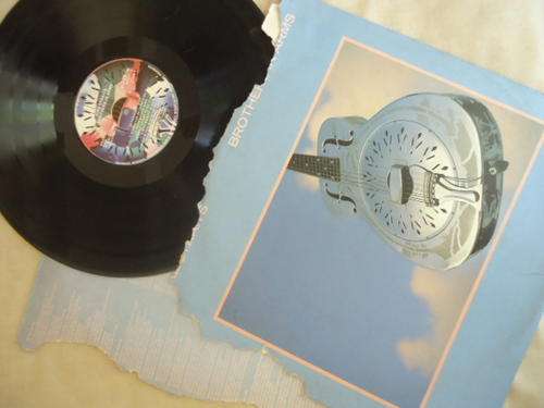 DIRE STRAITS "BROTHERS IN ARMS" - 1985 VERTIGO STEREO LP WITH TORN COVER + INNER SLEEVE & EXC LP!