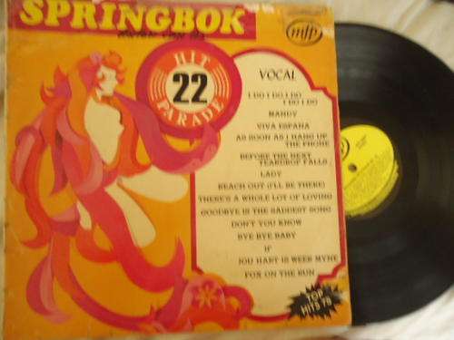 "SPRINGBOK HIT PARADE VOLUME 22" 1975 STEREO LP IN GOOD CONDITION
