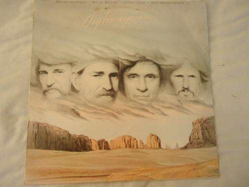 JOHNNY CASH, WAYLON JENNINGS, KRIS KRISOFFERSON, WILLIE NELSON "HIGHWAYMAN" 1985 CBS STEREO LP - EXC