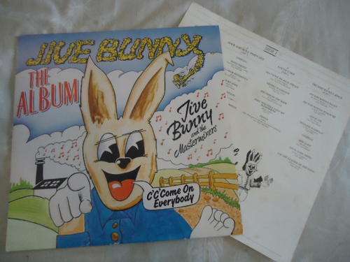 JIVE BUNNY & THE MASTERMIXERS - THE ALBUM 1989 C.S.R. STEREO LP+LYRIC SHEET IN EXCELLENT CONDITION