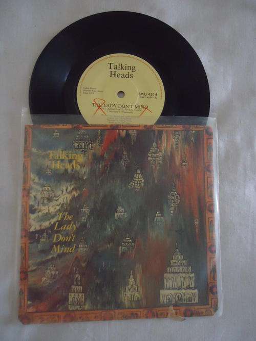 TALKING HEADS PICTURE SEVEN SINGLE "THE LADY DON'T MIND B/W GIVE ME BACK MY NAME" 1985 EMI ECORDS