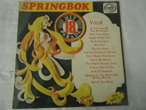 SPRINGBOK HIT PARADE -VOLUME 18 -1974 STEREO VINYL LP IN GOOD CONDITION